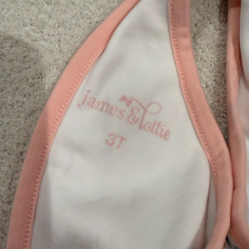 Pristine Like new JAMES & LOTTIE girl's two piece short set in full bloom 3T - Picture 7 of 10